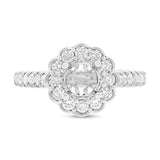 0.75ct 18k White Gold Diamond Semi-mount Ring for 1.00ct Center Size 6