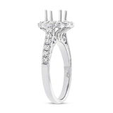 0.75ct 18k White Gold Diamond Semi-mount Ring for 1.00ct Center Size 6