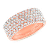 1.63ct 14k Rose Gold Diamond Lady's Pave Band Size 6