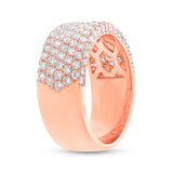 1.63ct 14k Rose Gold Diamond Lady's Pave Band Size 6