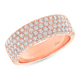 1.32ct 14k Rose Gold Diamond Lady's Pave Band Size 6