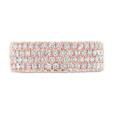 1.32ct 14k Rose Gold Diamond Lady's Pave Band Size 6