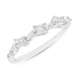 0.36ct 14k White Gold Diamond Baguette Lady's Band Size 6