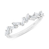 0.46ct 14k White Gold Diamond Baguette Lady's Band Size 6