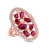 0.63ct Diamond & 1.94ct Ruby 14k Rose Gold Ring Size 7.5