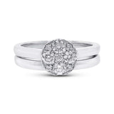 0.52ct 14k White Gold Diamond Cluster Wedding Set Size 6.5