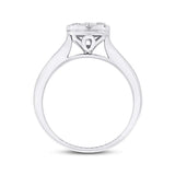 0.52ct 14k White Gold Diamond Cluster Wedding Set Size 6.5