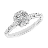 0.34ct 18k White Gold Diamond Semi-mount Ring for 0.50ct Center