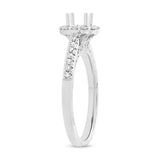0.34ct 18k White Gold Diamond Semi-mount Ring for 0.50ct Center