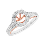 0.57ct 14k Two-tone Rose Gold Diamond Semi-mount Ring