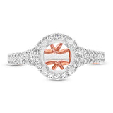 0.57ct 14k Two-tone Rose Gold Diamond Semi-mount Ring