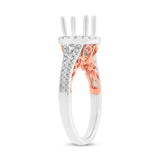 0.57ct 14k Two-tone Rose Gold Diamond Semi-mount Ring