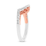 0.21ct 14k Two-tone Rose Gold Diamond Shadow Band