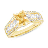 1.20ct 14k Yellow Gold Diamond Semi-mount Ring
