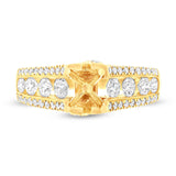 1.20ct 14k Yellow Gold Diamond Semi-mount Ring