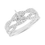 0.68ct 14k White Gold Diamond Semi-mount Ring for 0.50ct Center