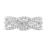 0.68ct 14k White Gold Diamond Semi-mount Ring for 0.50ct Center