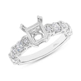 0.83ct 14k White Gold Diamond Semi-mount Ring Size 6