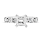 0.83ct 14k White Gold Diamond Semi-mount Ring Size 6