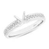 0.25ct 14k White Gold Diamond Semi-mount Ring for 0.75ct Center