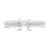 0.25ct 14k White Gold Diamond Semi-mount Ring for 0.75ct Center