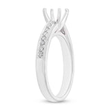 0.25ct 14k White Gold Diamond Semi-mount Ring for 0.75ct Center