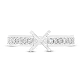 0.26ct 14k White Gold Diamond Semi-mount Ring for 1.00ct Center