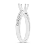 0.26ct 14k White Gold Diamond Semi-mount Ring for 1.00ct Center