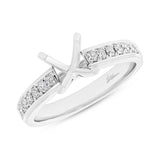 0.30ct 14k White Gold Diamond Semi-mount Ring for 1.50ct Center