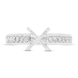 0.30ct 14k White Gold Diamond Semi-mount Ring for 1.50ct Center