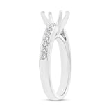 0.30ct 14k White Gold Diamond Semi-mount Ring for 1.50ct Center