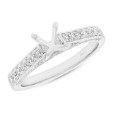 0.40ct 14k White Gold Diamond Semi-mount Ring for 0.75ct Center