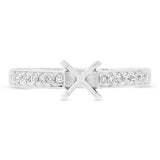 0.40ct 14k White Gold Diamond Semi-mount Ring for 0.75ct Center