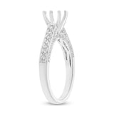 0.40ct 14k White Gold Diamond Semi-mount Ring for 0.75ct Center