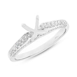 0.33ct 14k White Gold Diamond Semi-mount Ring for 0.75ct Center
