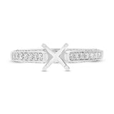 0.33ct 14k White Gold Diamond Semi-mount Ring for 0.75ct Center