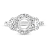 1.30ct 18k White Gold Diamond Semi-mount Ring for 1.50ct Center