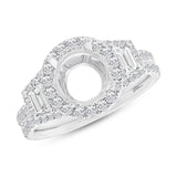 1.55ct 18k White Gold Diamond Semi-mount Ring for 1.75ct Center