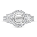 1.55ct 18k White Gold Diamond Semi-mount Ring for 1.75ct Center