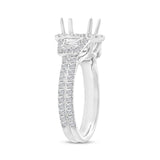 1.55ct 18k White Gold Diamond Semi-mount Ring for 1.75ct Center