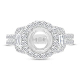 1.55ct 18k White Gold Diamond Semi-mount Ring for 1.75ct Center