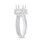 1.55ct 18k White Gold Diamond Semi-mount Ring for 1.75ct Center