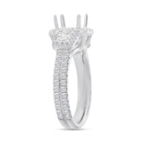 1.55ct 18k White Gold Diamond Semi-mount Ring for 7.2x7.2mm Center
