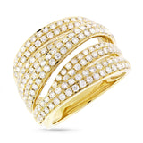 1.51ct 14k Yellow Gold Diamond Bridge Ring