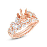 1.04ct 14k Rose Gold Diamond Semi-mount Ring 2-pc