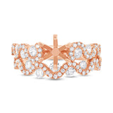 1.04ct 14k Rose Gold Diamond Semi-mount Ring 2-pc