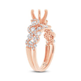 1.04ct 14k Rose Gold Diamond Semi-mount Ring 2-pc