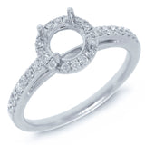 0.30ct 18k White Gold Diamond Semi-mount Ring for 1.00ct Center