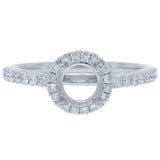 0.30ct 18k White Gold Diamond Semi-mount Ring for 1.00ct Center