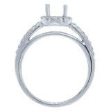 0.30ct 18k White Gold Diamond Semi-mount Ring for 1.00ct Center